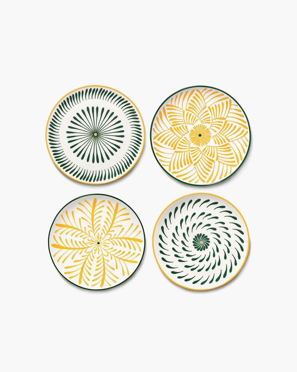Set 4 assiettes breakfast green