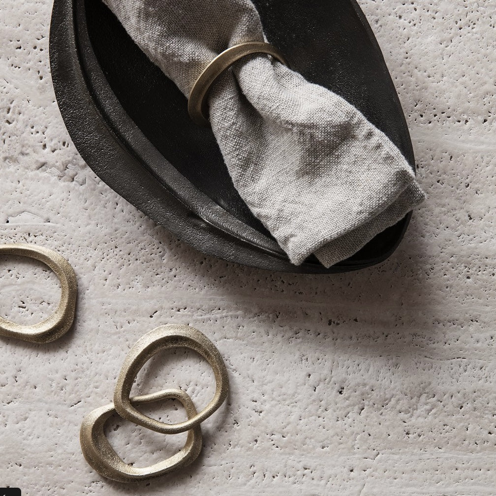 Ronds de serviette en laiton: lot de 4