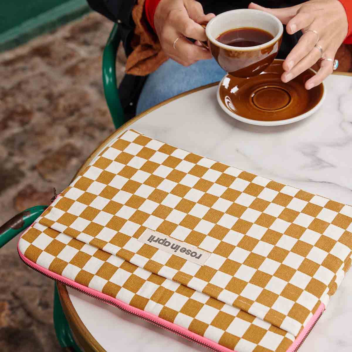 Housse d’ordinateur 13&14″ – Octave Damier Caramel
