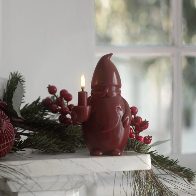 Bougie LED Père Noël - rouge carmin