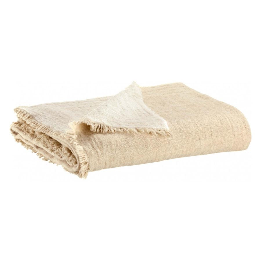 Plaid recyclé Bruna Ivoire - 130x180cm