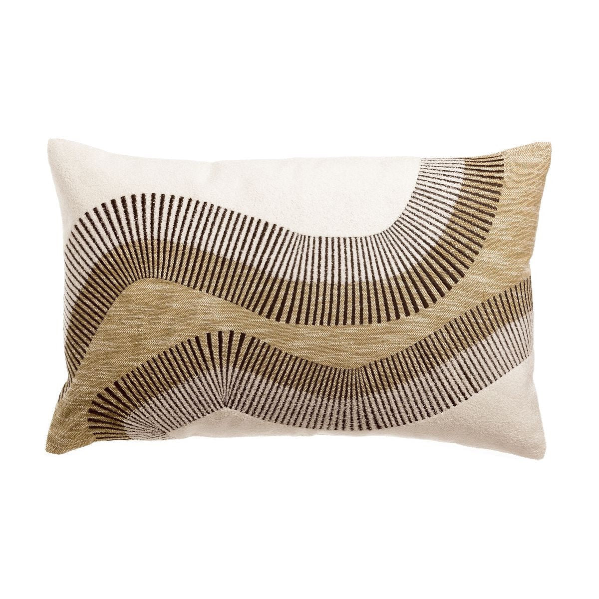 Coussin brodé Hiro Naturel/Galet - 40x65cm