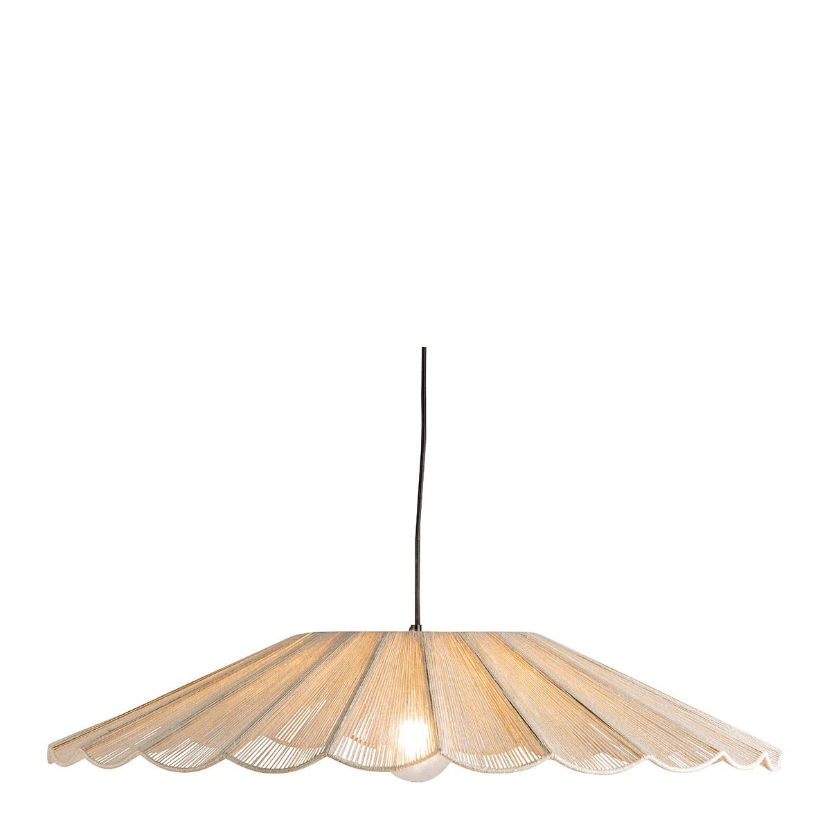 Suspension Marguerite en jute blanche