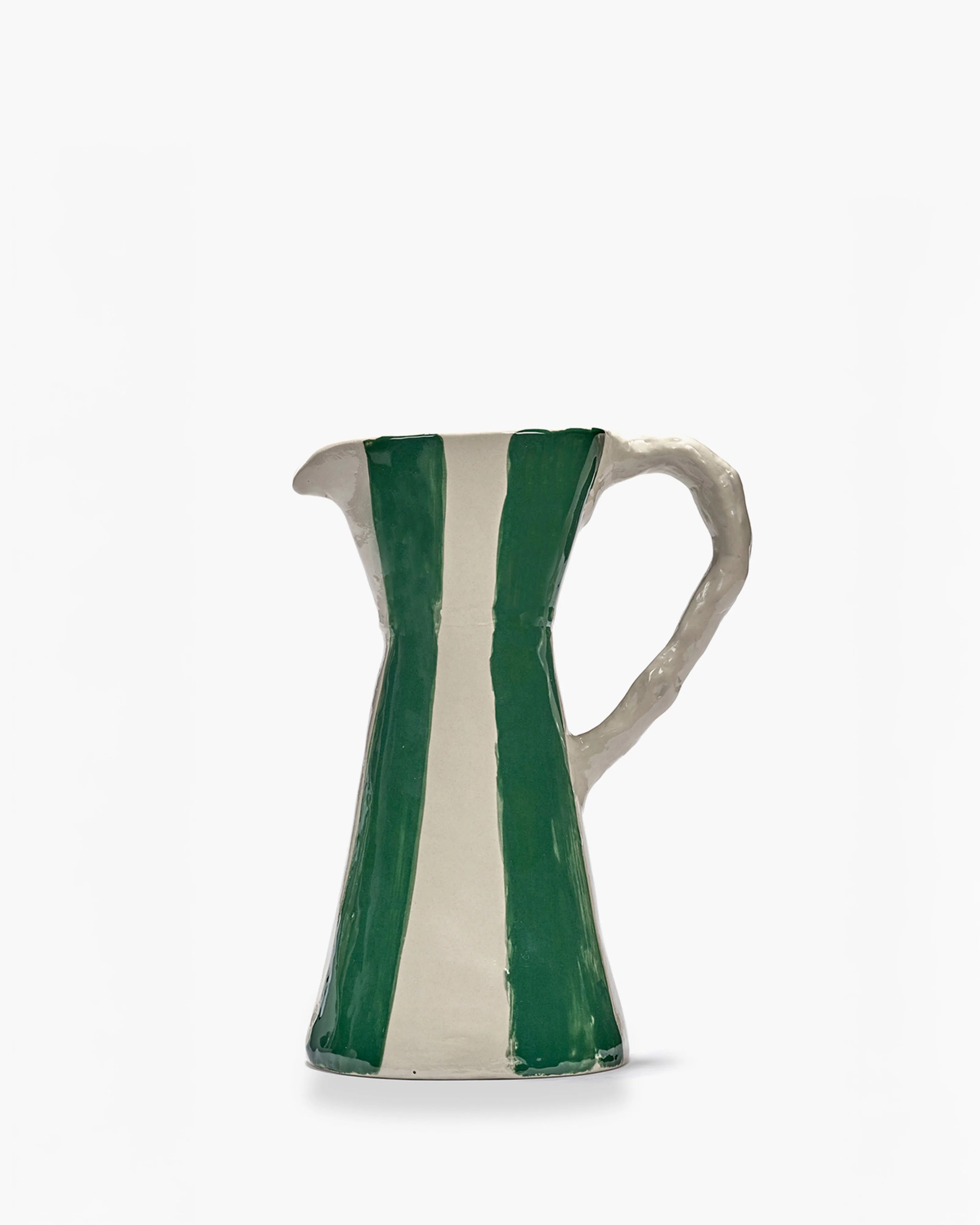 Ceramic jug beige green Charly