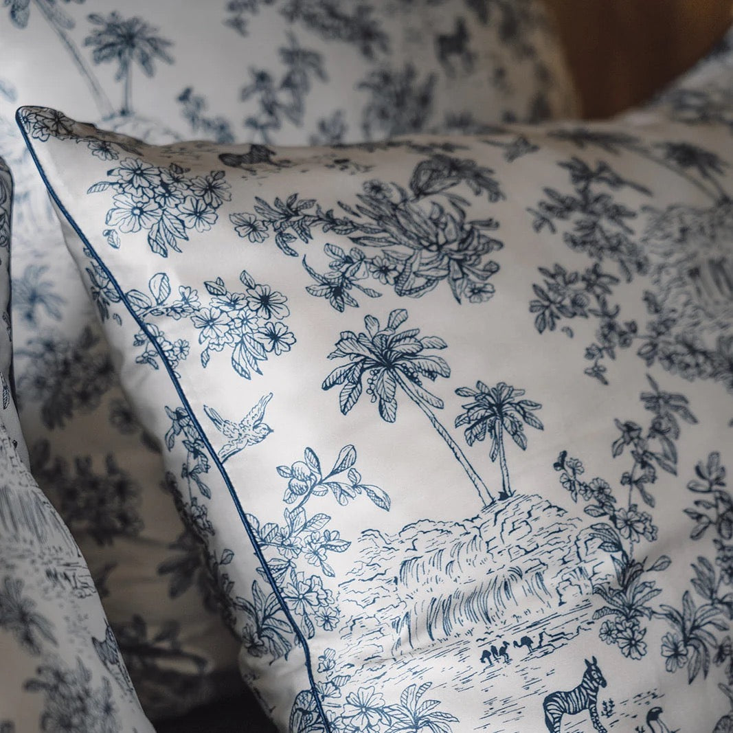 Taie d'oreiller 100% pure soie de mûrier - motif nuit sauvage