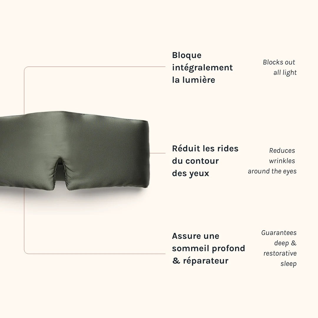 Masque de nuit bandeau 100% pure soie - motif léopard