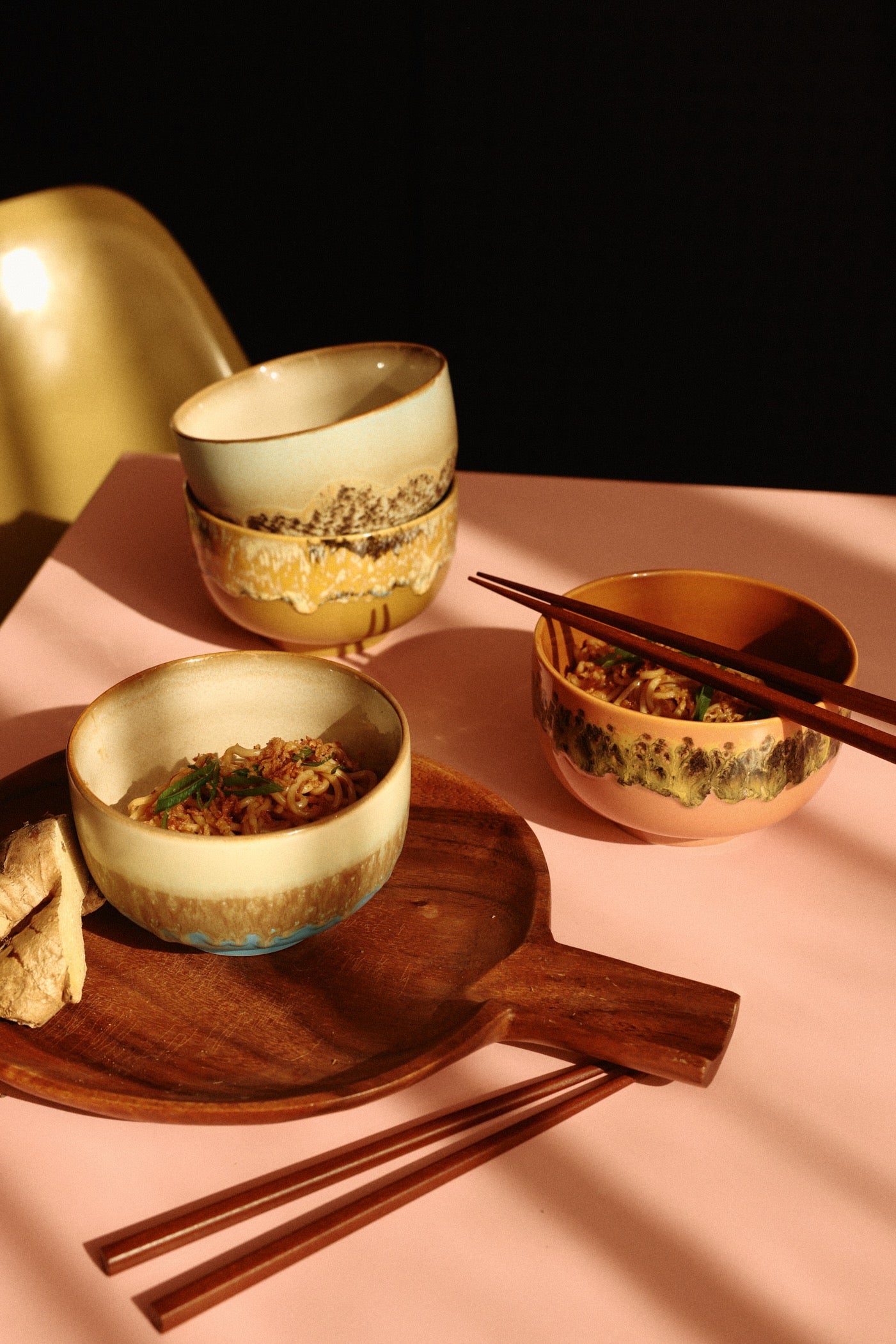 70s ceramics: noodle bowls