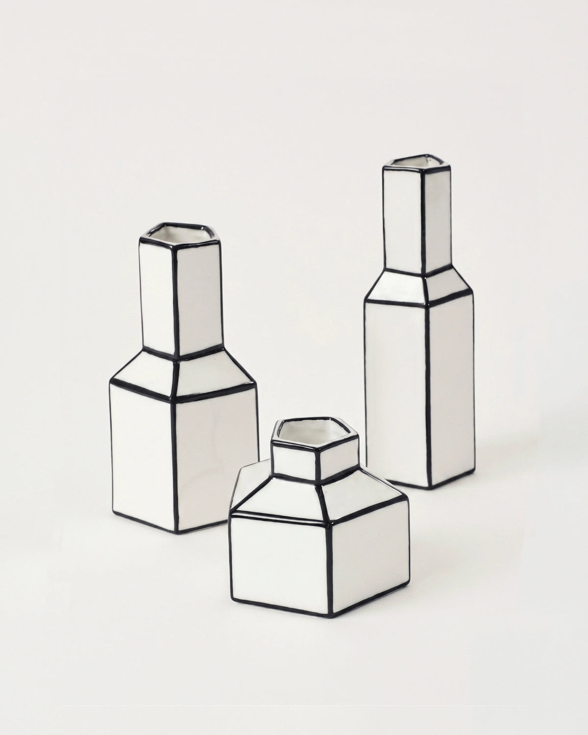 Vase M blanc et noir Carte blanche