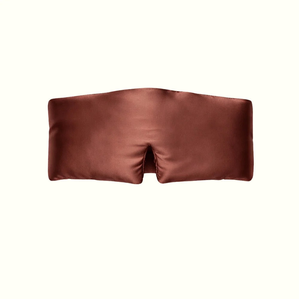 Masque de nuit bandeau 100% pure soie - coloris moka