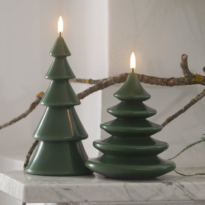 Bougie LED Sapin de Noël - vert olive