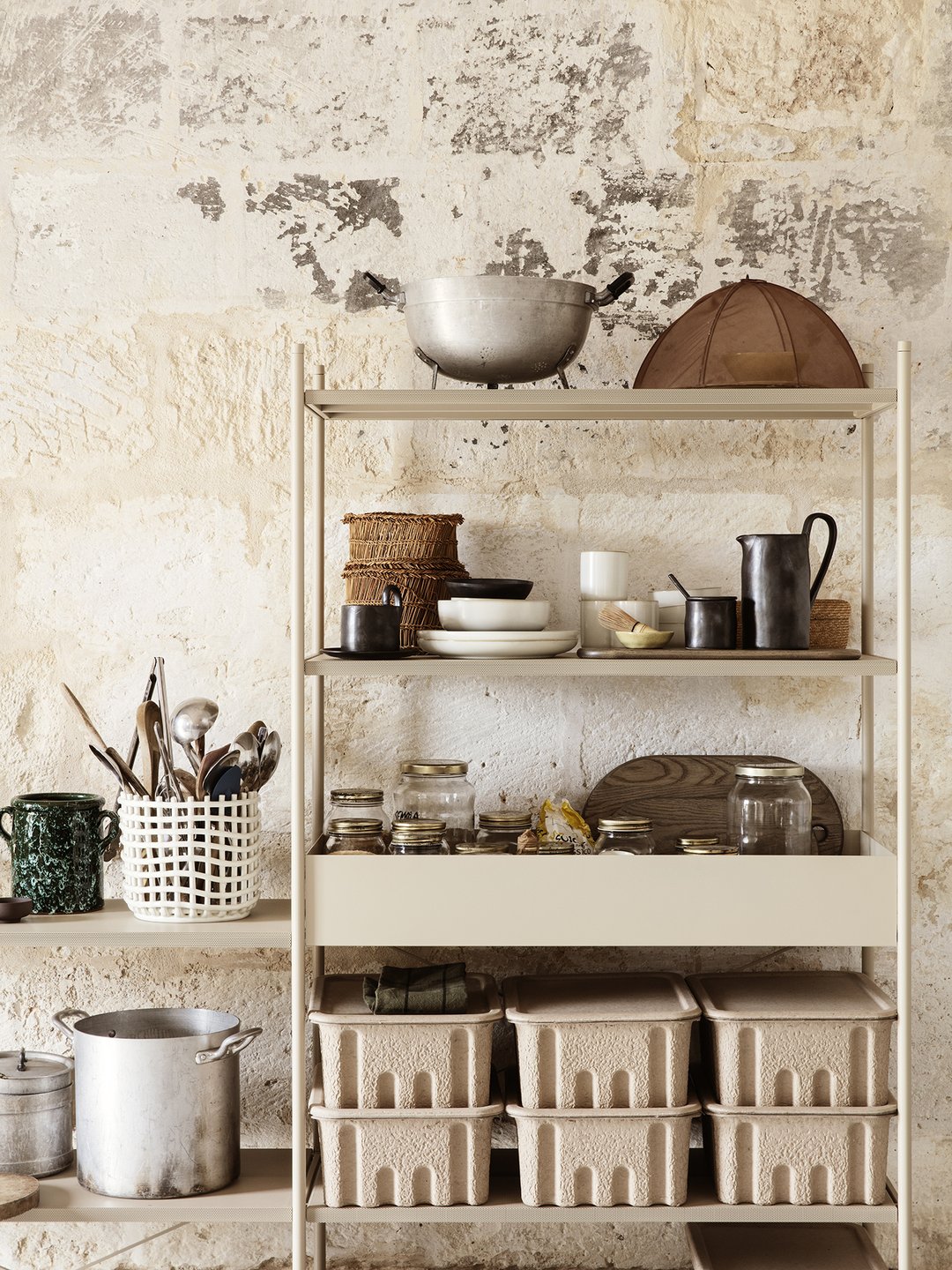 Panier en céramique blanc