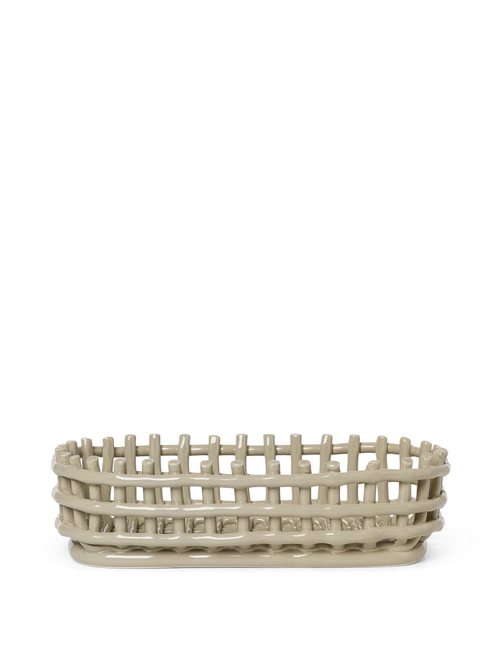 Ceramic Basket Oval - Cashmere
