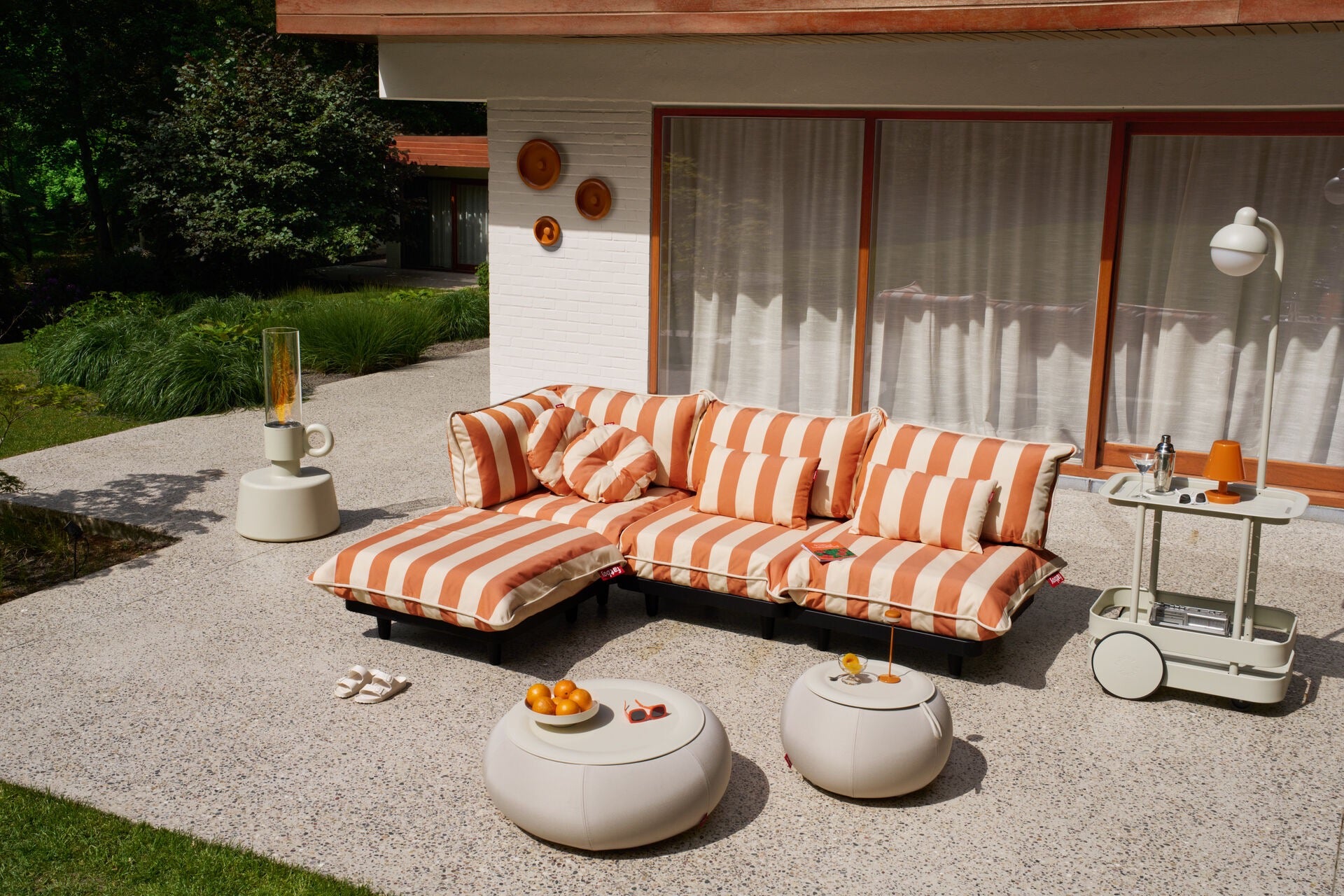 King Pillow Rayures Orange