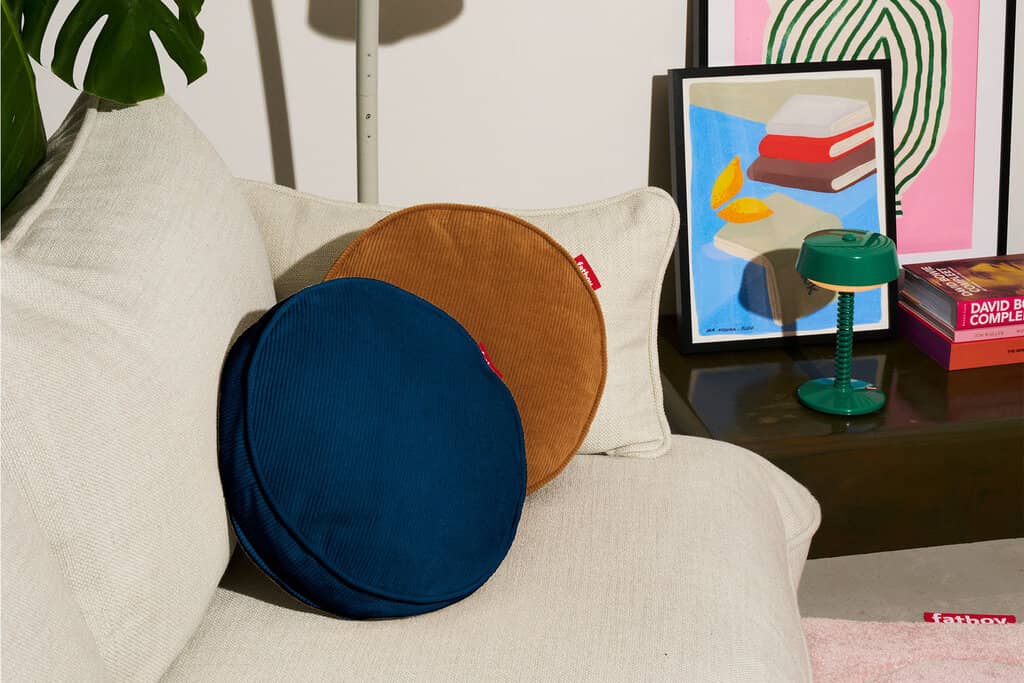 Coussin rond velours côtelé