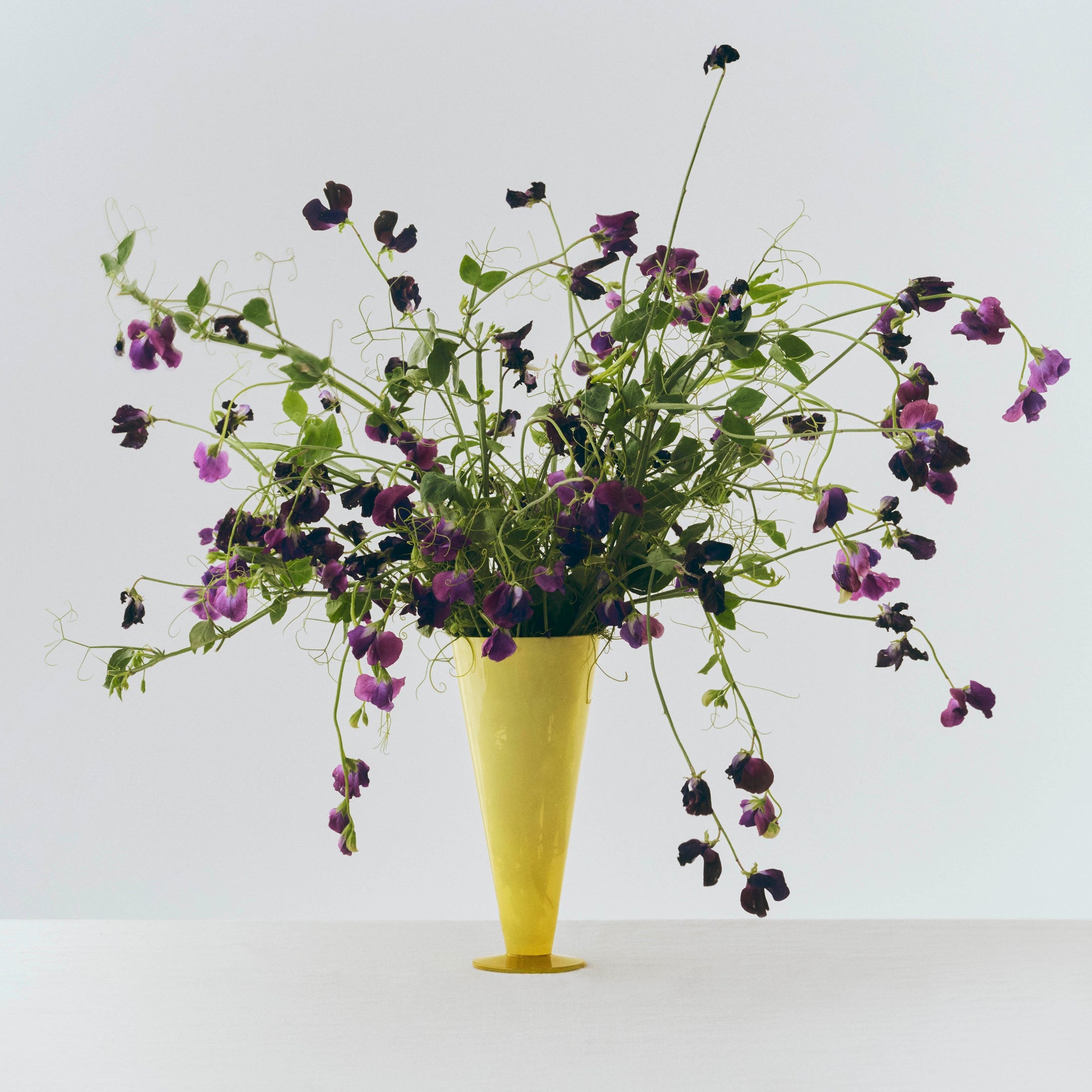 Vase Conical large jaune et vert lime