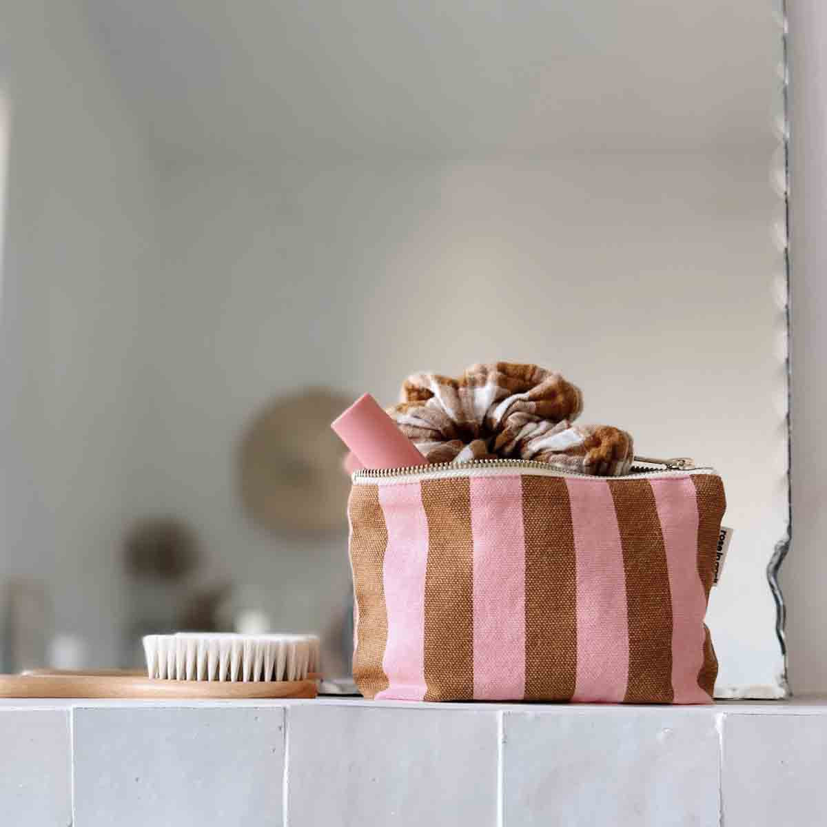 Pochette Sofia Rayures Strawberry / Caramel