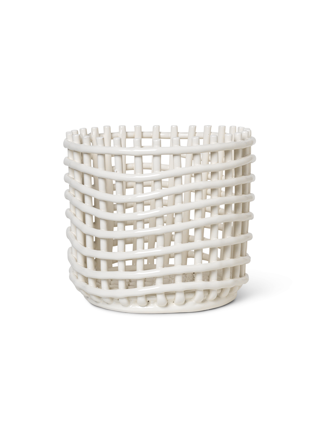Panier en céramique blanc