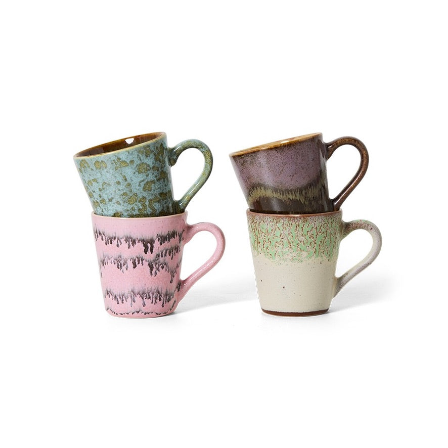 Tasses à espresso 70s Ceramics - set de 4