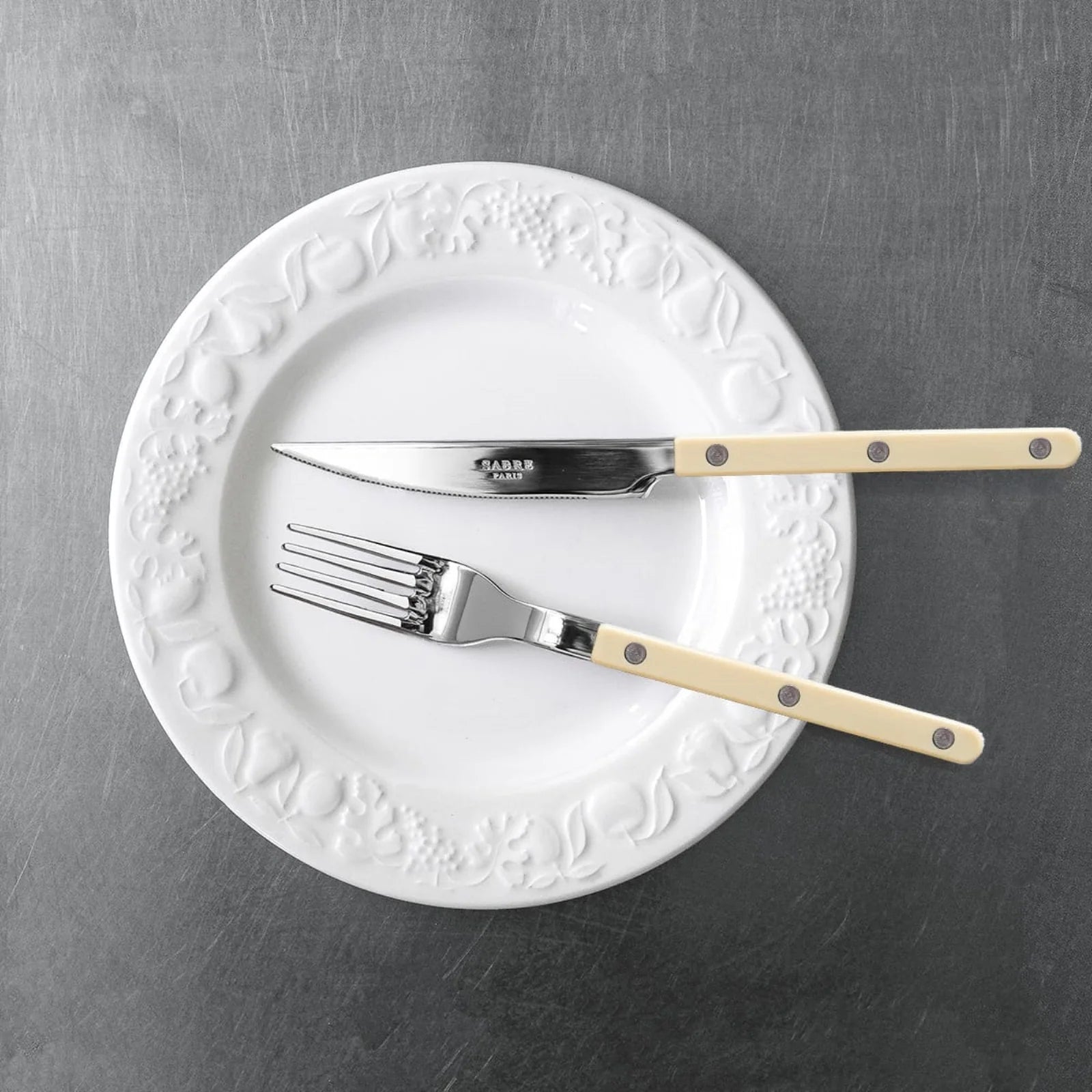 Set de 4 couverts Bistrot Uni Ivoire – Sabre Paris