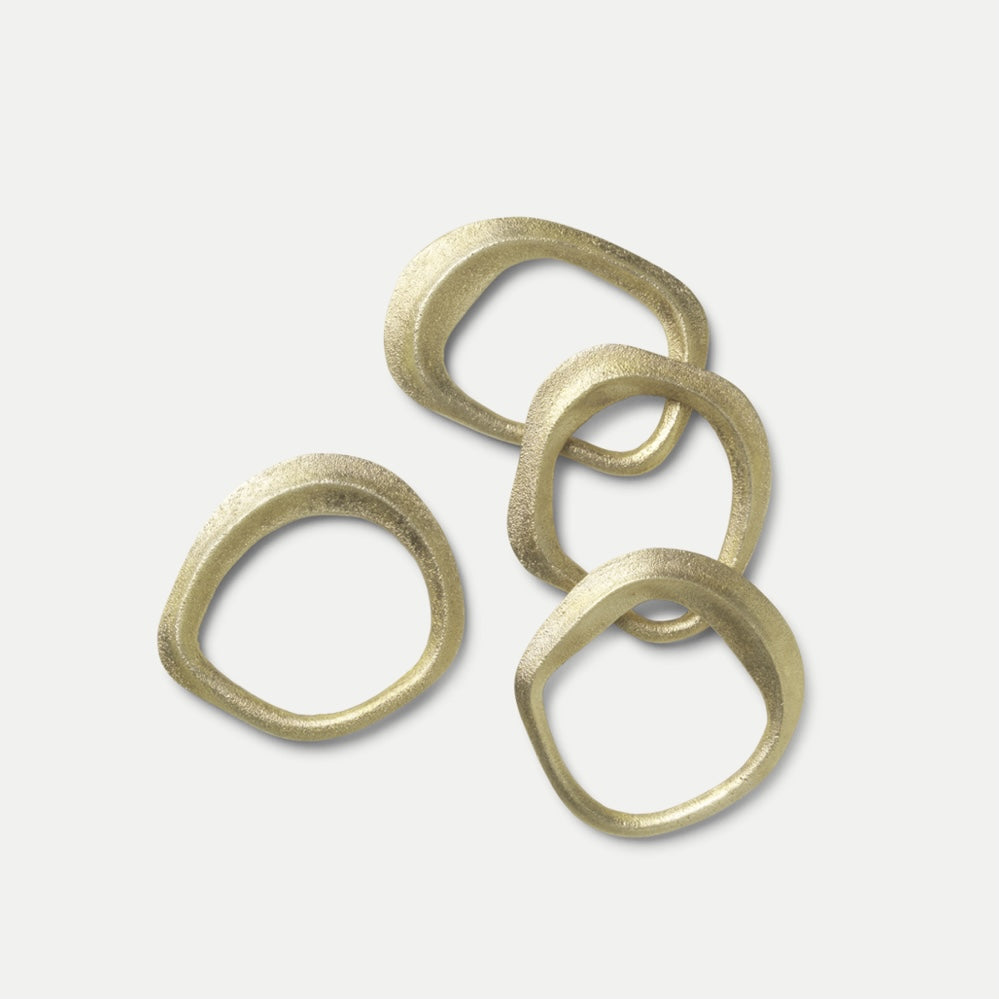 Ronds de serviette en laiton: lot de 4