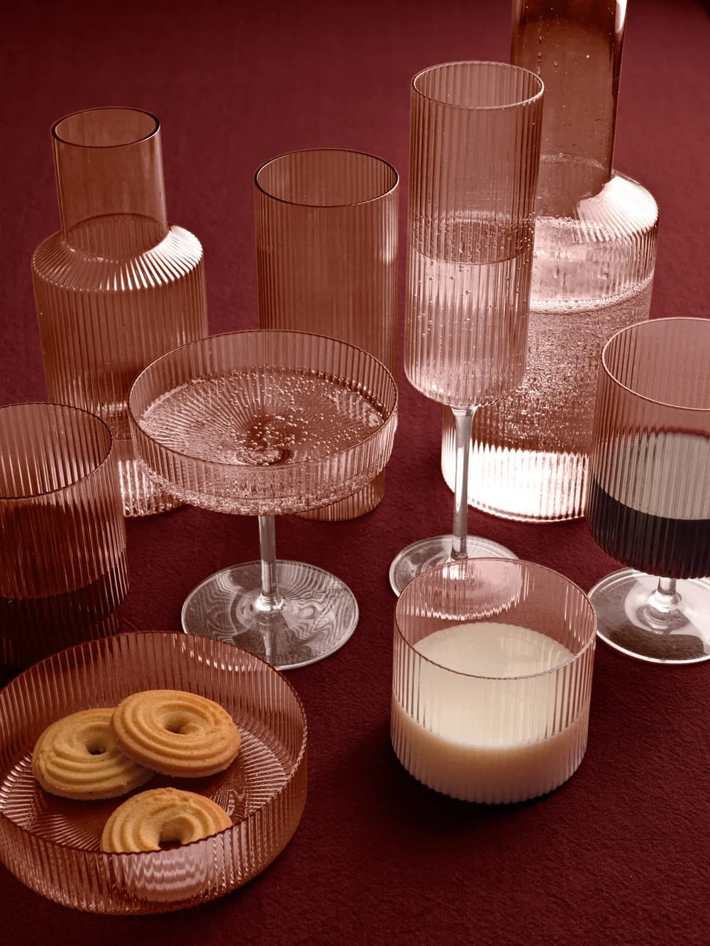 Lot 4 verres Ripple - blush