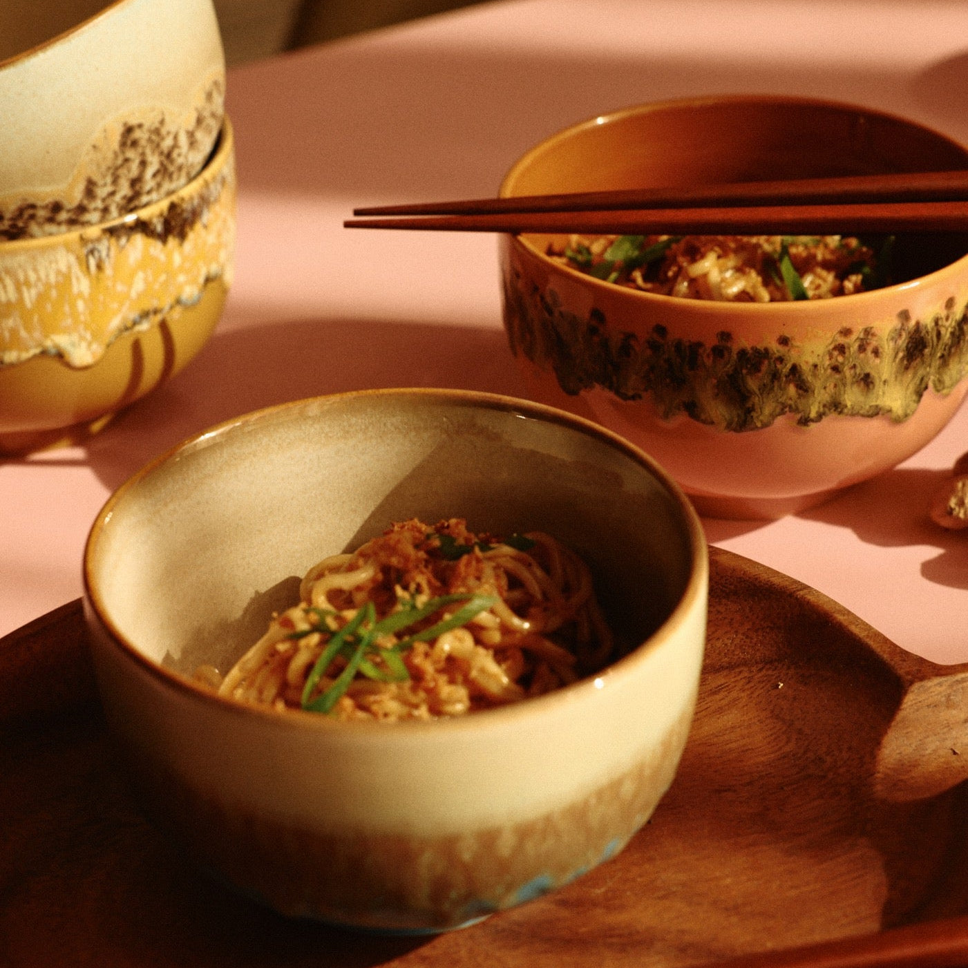 70s ceramics: noodle bowls