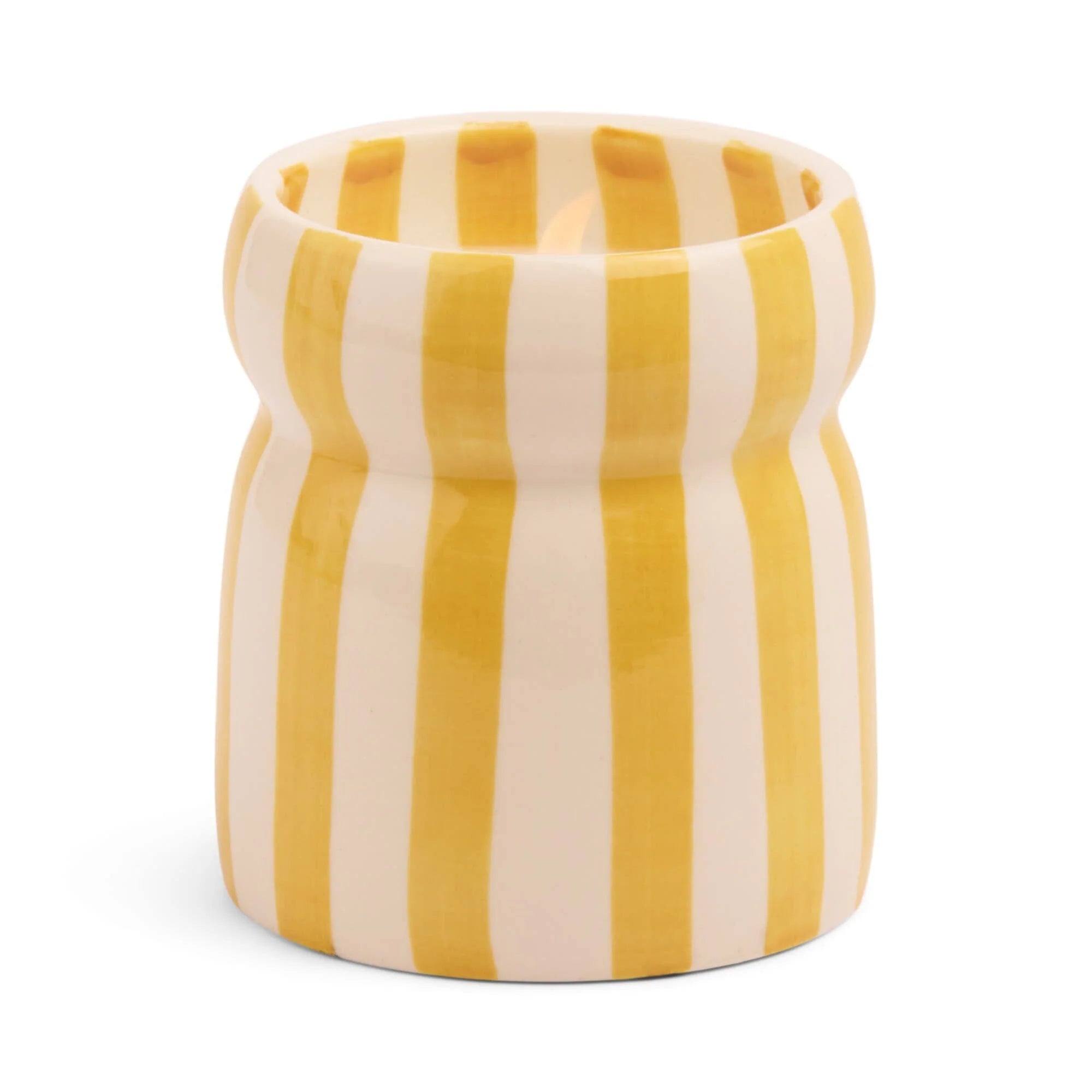 Bougie Cabana rayures jaune