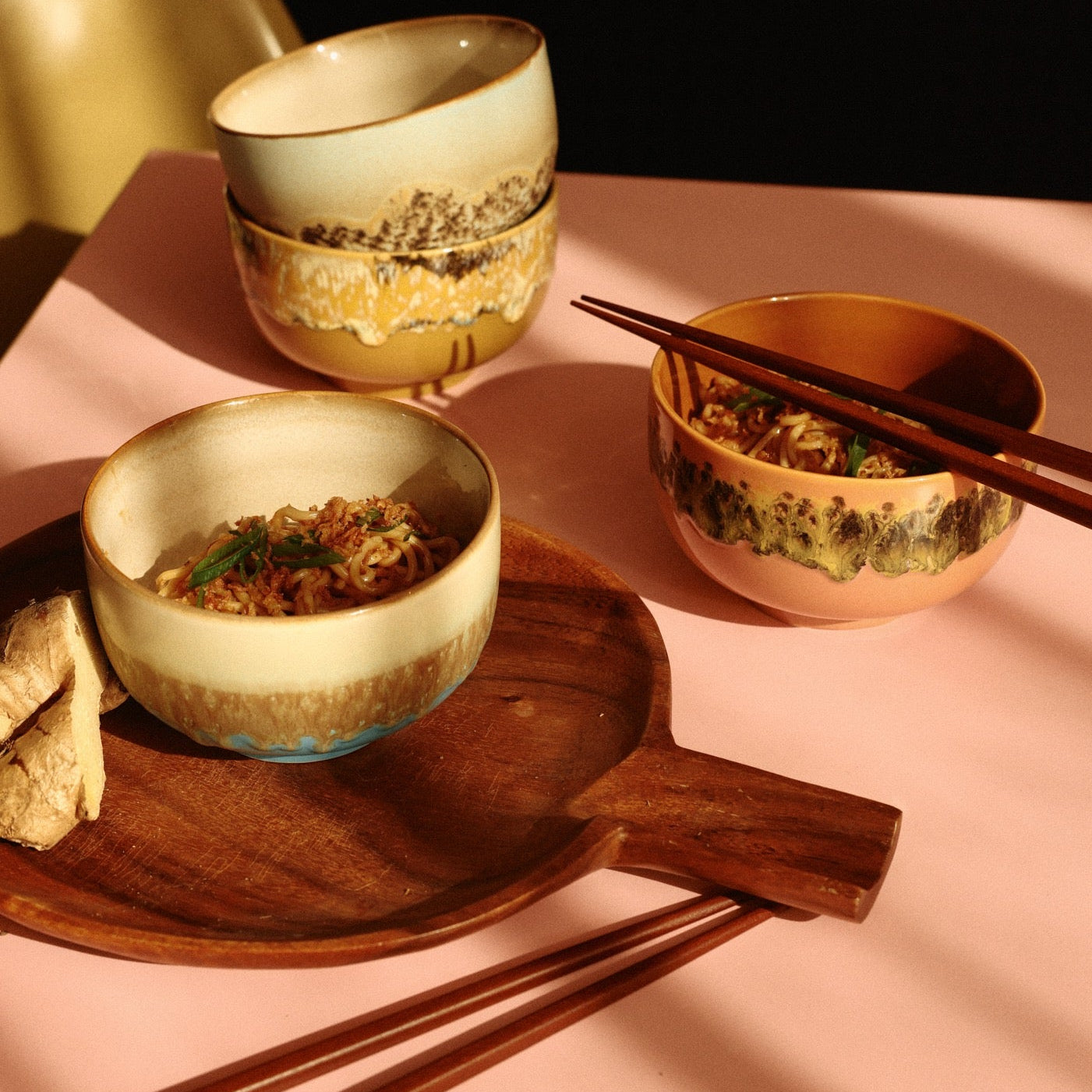 70s ceramics: noodle bowls