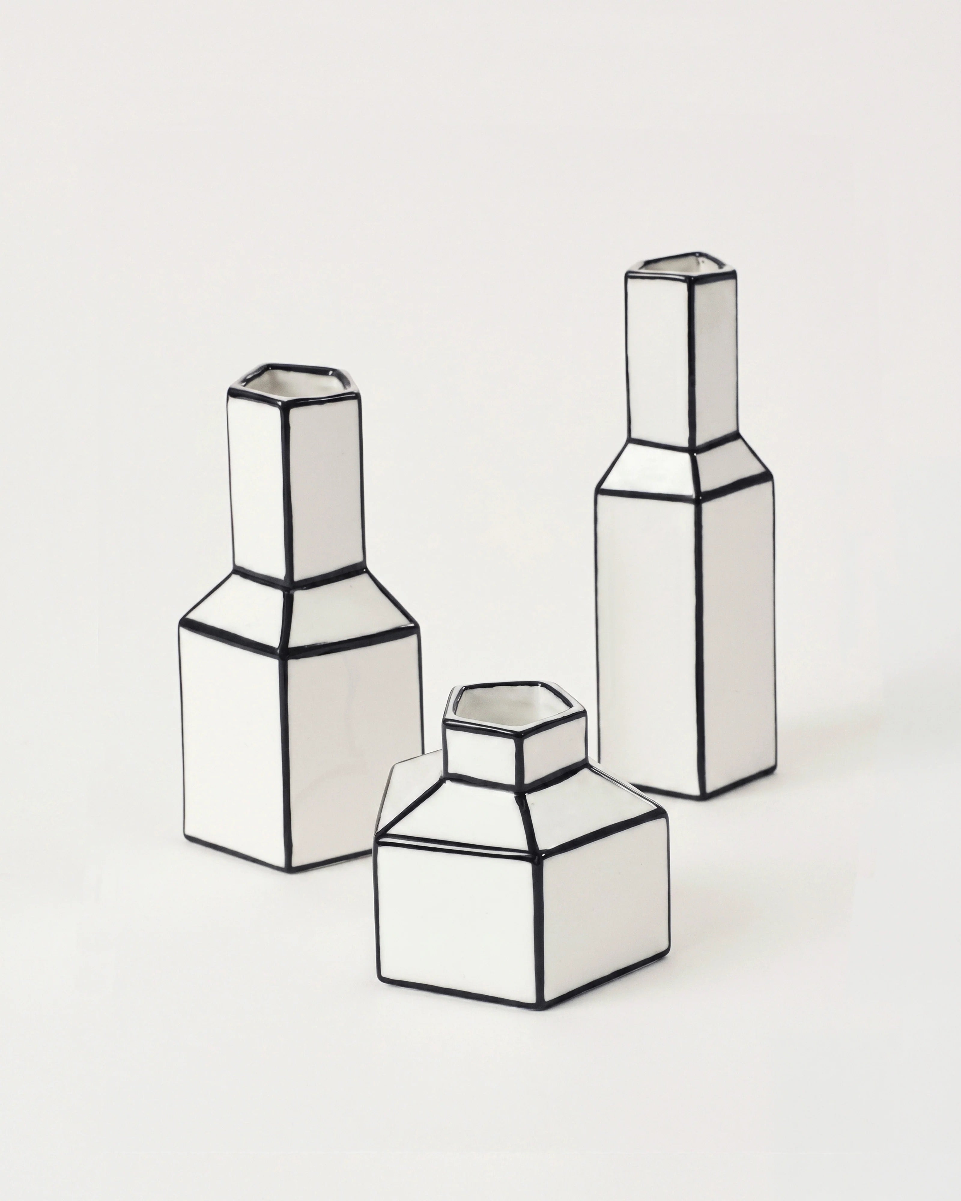 Vase M blanc et noir Carte blanche