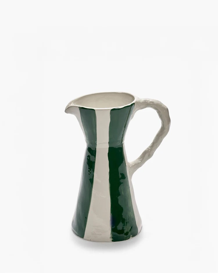 Ceramic jug beige green Charly