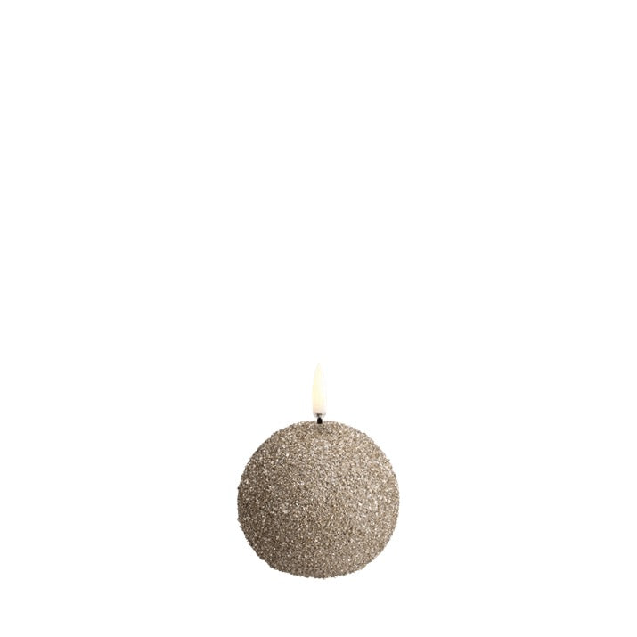 Bougie LED Snowball Glitter - champagne pailleté