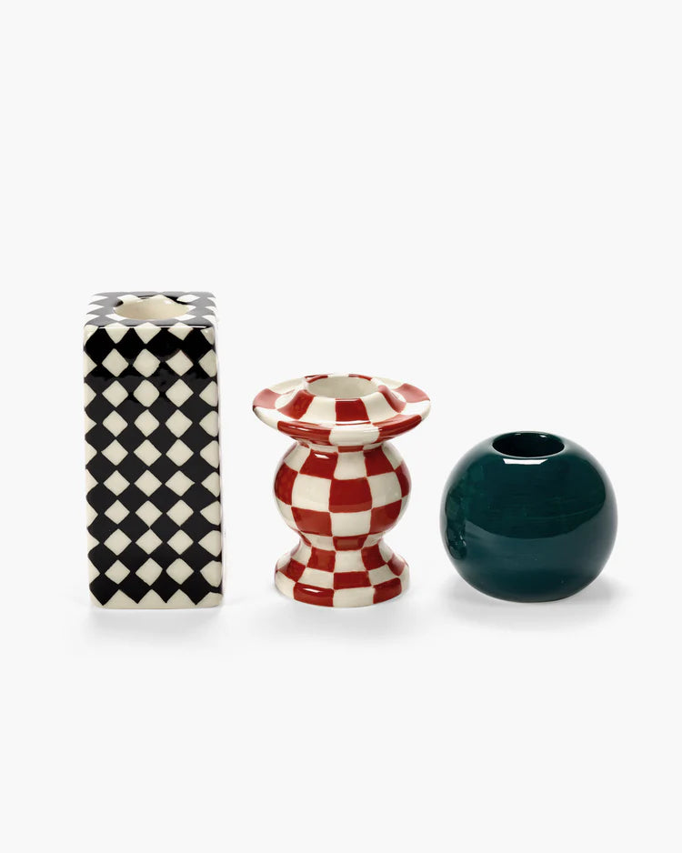 Set de 3 bougeoirs Chessboard – Les Objets Mouleversants