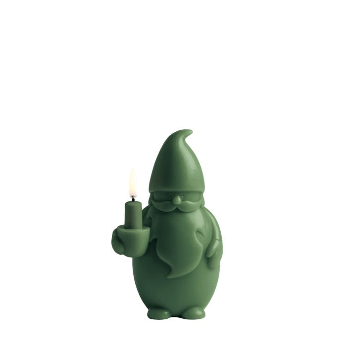 Bougie LED Père Noël - vert olive